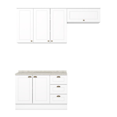Cozinha Compacta Americana 6 Portas 3 Gavetas 100% Mdf Branco - Henn