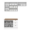 Cozinha Compacta Americana 6 Portas 3 Gavetas 100% Mdf Branco/Nature - Henn