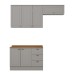 Cozinha Compacta Americana 6 Portas 3 Gavetas 100% Mdf Cinza/Nature - Henn