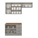 Cozinha Compacta Americana 6 Portas 3 Gavetas 100% Mdf Cinza/Nature - Henn