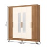 Guarda-Roupa Casal 6 Portas 3 Gavetas com Espelho B367 Nature/Off White - Briz