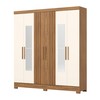 Guarda-Roupa Casal 6 Portas 3 Gavetas com Espelho B367 Nature/Off White - Briz