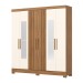 Guarda-Roupa Casal 6 Portas 3 Gavetas com Espelho B367 Nature/Off White - Briz