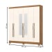 Guarda-Roupa Casal 6 Portas 2 Gavetas com Espelho B368 Nature/Off White - Briz