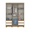Guarda-Roupa Solteiro Lema 3 Portas 4 Gavetas com Espelho Nature/Off White - Henn