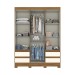 Guarda-Roupa Solteiro Lema 3 Portas 4 Gavetas com Espelho Nature/Off White - Henn