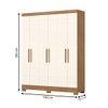 Guarda-Roupa Solteiro 6 Portas 2 Gavetas B369 Nature/Off White - Briz