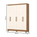 Guarda-Roupa Solteiro 6 Portas 2 Gavetas B369 Nature/Off White - Briz