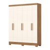 Guarda-Roupa Solteiro 6 Portas 2 Gavetas B369 Nature/Off White - Briz