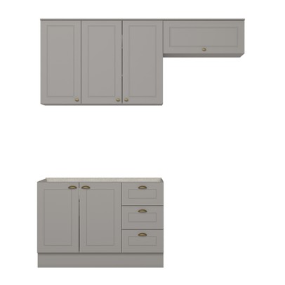 Cozinha Compacta Americana 6 Portas 3 Gavetas 100% Mdf Ce755 Cinza - Henn