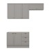 Cozinha Compacta Americana 6 Portas 3 Gavetas 100% Mdf Ce755 Cinza - Henn
