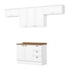 Cozinha Completa Americana 7 Portas 3 Gavetas com Tampo 100% Mdf Nature - Henn