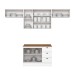 Cozinha Completa Americana 7 Portas 3 Gavetas com Tampo 100% Mdf Nature - Henn