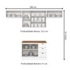 Cozinha Completa Americana 7 Portas 3 Gavetas com Tampo 100% Mdf Nature - Henn
