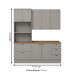 Cozinha Completa Americana 7 Portas 5 Gavetas 100% Mdf Cinza/Nature Ce758 - Henn