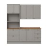 Cozinha Completa Americana 7 Portas 5 Gavetas 100% Mdf Cinza/Nature Ce758 - Henn