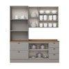 Cozinha Completa Americana 7 Portas 5 Gavetas 100% Mdf Cinza/Nature Ce758 - Henn