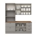 Cozinha Completa Americana 7 Portas 5 Gavetas 100% Mdf Cinza/Nature Ce758 - Henn