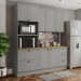 Cozinha Completa Americana 7 Portas 5 Gavetas 100% Mdf Cinza/Nature Ce758 - Henn