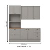Cozinha Completa Americana 7 Portas 5 Gavetas 100% Mdf  Cinza/Nature - Henn