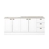 Cozinha Compacta Americana 4 Portas 3 Gavetas 100% Mdf Branco Ce760 - Henn