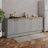 Cozinha Compacta Americana 4 Portas 3 Gavetas 100% Mdf Cinza/Nature Ce760 - Henn