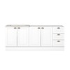 Cozinha Compacta Americana 4 Portas 3 Gavetas 100% Mdf Branco - Henn