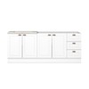 Cozinha Compacta Americana 4 Portas 3 Gavetas 100% Mdf Branco - Henn