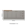 Cozinha Compacta Americana 4 Portas 3 Gavetas 100% Mdf Cinza/Nature - Henn