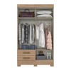Guarda-Roupa Solteiro Fabuloso 4 Portas 2 Gavetas com Espelho Jequitibá Brilho Be06 - Henn