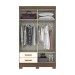 Guarda-Roupa Solteiro Fabuloso 4 Portas 2 Gavetas com Espelho Castanho/Off White - Henn