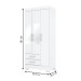 Guarda-Roupa Solteiro 3 Portas 2 Gavetas com Espelho Branco/Rosa Be16 - Briz