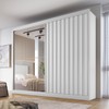 Guarda-Roupa Casal Atlanta 2 Portas 4 Gavetas Ripado com Espelho Branco Acetinado - Mademarques