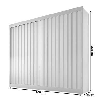 Guarda-Roupa Casal Atlanta 2 Portas 4 Gavetas com Ripado 100% Mdf Branco Acetinado - Mademarques