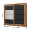 Guarda-Roupa Casal Medelín 2 Portas 4 Gavetas com Espelho Nature/Preto -  Henn