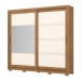 Guarda-Roupa Casal Medelín 2 Portas 4 Gavetas com Espelho Nature/Off White - Henn