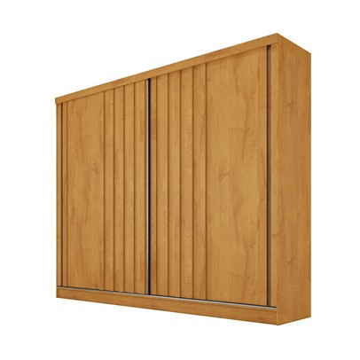 Guarda-Roupa Solteiro Galati 2 Portas 4 Gavetas 100% Mdf com Ripado Peroba - Mademarques