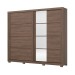 Guarda-Roupa Casal Palace 2 Portas 4 Gavetas com Espelho Castanho Hp - Henn