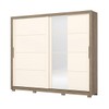 Guarda-Roupa Casal Palace 2 Portas 4 Gavetas com Espelho Rústico/Off White - Henn