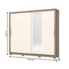 Guarda-Roupa Casal Palace 2 Portas 4 Gavetas com Espelho Rústico/Off White - Henn