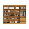 Guarda-Roupa Solteiro  Galati 2 Portas 4 Gavetas com Espelho Ripado 100% Mdf Peroba 11874 - Mademarques