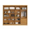 Guarda-Roupa Solteiro Galati 2 Portas 4 Gavetas com Espelho Ripado 100% Mdf Peroba/Off White 11874 - Mademarques