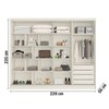 Guarda-Roupa Solteiro Galati 2 Portas 4 Gavetas com Espelho Ripado 100% Mdf Off White - Mademarques