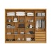 Guarda-Roupa Solteiro Galati 2 Portas 4 Gavetas com Espelho Ripado 100% Mdf Peroba/Off White - Mademarques
