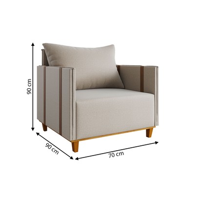 Poltrona Crystal Linho Bronze/Durango - Vian