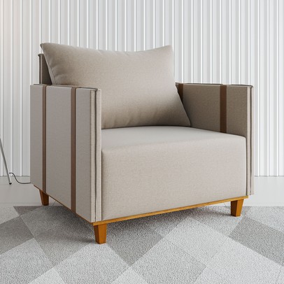 Poltrona Crystal Linho Bronze/Durango - Vian