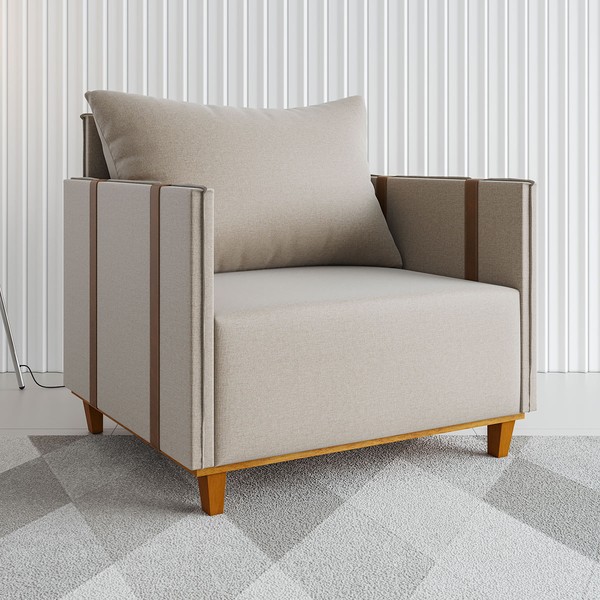 Poltrona Crystal Linho Bronze/Durango - Vian