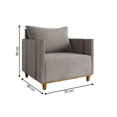 Poltrona Crystal Linho Kaki/Durango - Vian