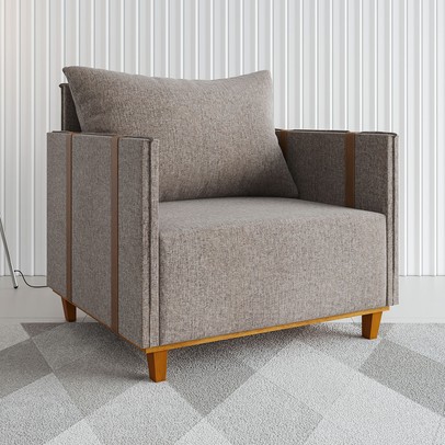 Poltrona Crystal Linho Kaki/Durango - Vian