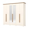 Guarda-Roupa Casal Leblon 6 Portas 6 Gavetas com Espelho Nature/Off White - Henn